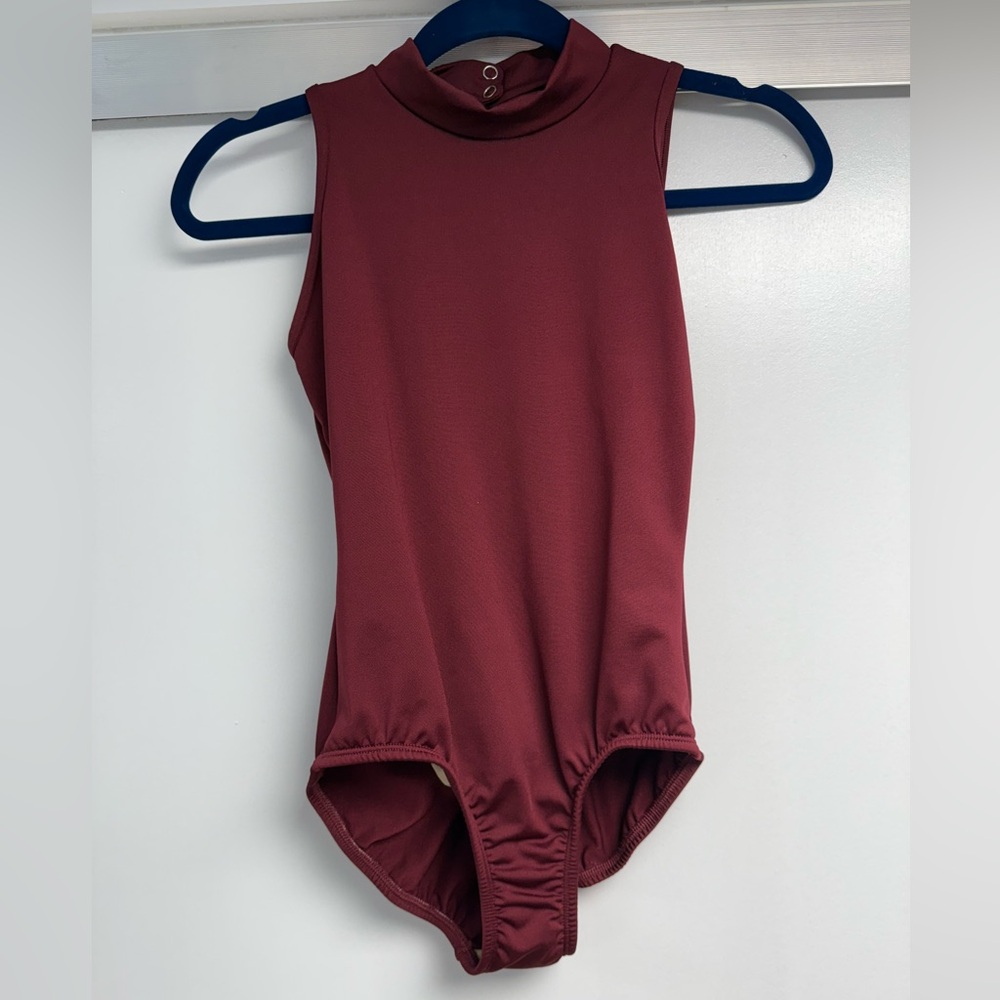 Burgundy leotard bodysuit